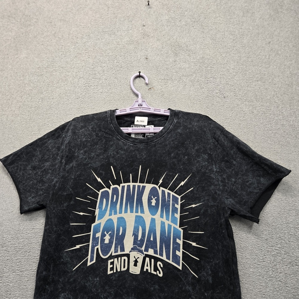 Dutch Bros Coffee Men Shirt LARGE Black Graphic Slogan Logo Short Sleeve